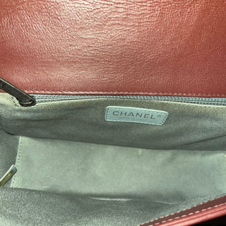 CHANEL Boy Burgundy Patent Leather Bag