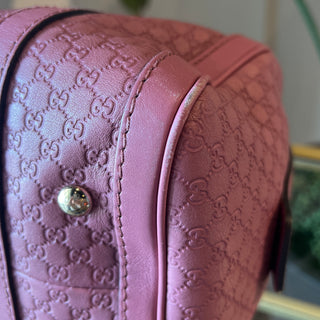 GUCCI Joy Boston Purple Guccissima Embossed Leather Satchel Bag