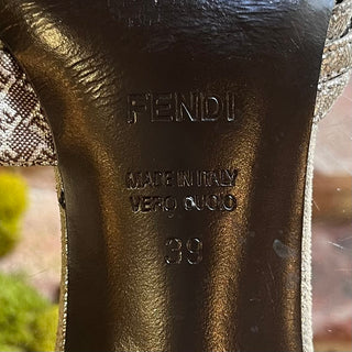 FENDI Metallic Leather Kitten Heels SZ 39 (US 9)