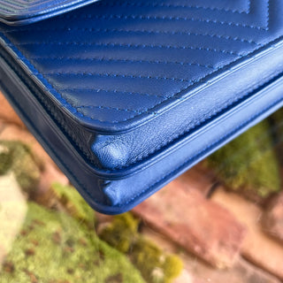 CHANEL Boy Wallet on Chain Square Chevron Quilted Calfskin Crossbody