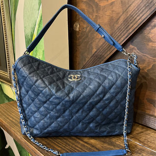 CHANEL Navy Blue Caviar French Rivera Tote ADI1159