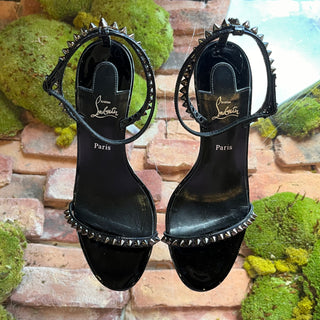 CHRISTIAN LOUBOUTIN Black Patent Leather Wedges SZ 37 (US 7)