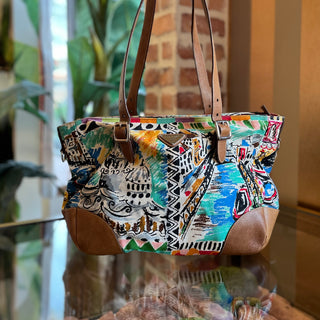 PRADA Vintage Multicolor St. Venezia Canvas Tote ADI1193