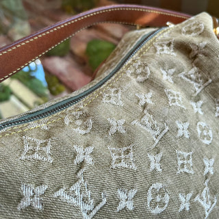 LOUIS VUITTON Baggy PM Green Denim Monogram Shoulder Bag