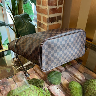 LOUIS VUITTON Neverfull MM Damier Ebene Brown Canvas Tote Bag