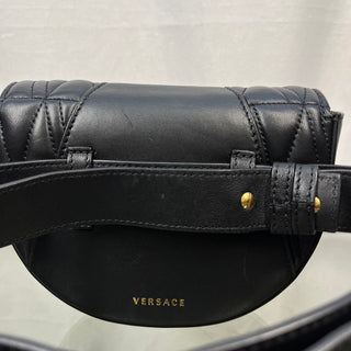 VERSACE Virtus Vitello Black Belt Bag