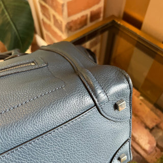 CELINE Luggage Mini Navy Blue Drummed Calfskin Leather Tote