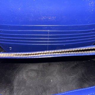 SAINT LAURENT Belle De Jour Blue Patent Leather Clutch