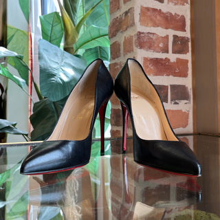 CHRISTIAN LOUBOUTIN La Pigalle Black Shiny Nappa Calf Leather Heels SZ38.5(8.5US)