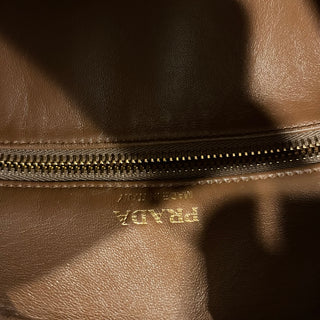 PRADA Daino Brown Daino Soft Leather Shoulder Bag