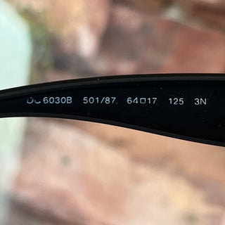 DOLCE&GABBANA 6030B Black Acetate DG Crystal Round Sunglasses