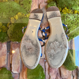 VALENTINO Rockstud Royal Blue Leather Sandals SZ36.5(6.5US)