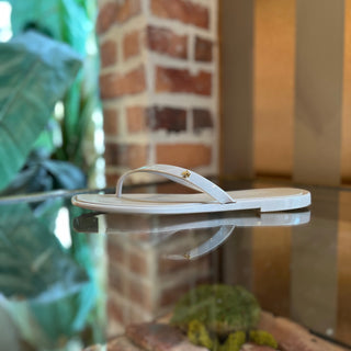 TORY BURCH Beige Rubber Roxanne Flip Flops SZ 9