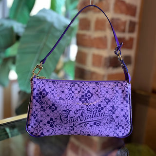LOUIS VUITTON Pochette Accessories Limited Edition Purple Leather Cosmic Blossom Shoulder Bag