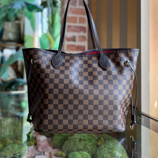 LOUIS VUITTON Neverfull MM Damier Ebene Brown Canvas Tote Bag