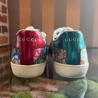 GUCCI Red Green Flora GG Supreme Web Ace Sneakers SZ 38 (US 8)