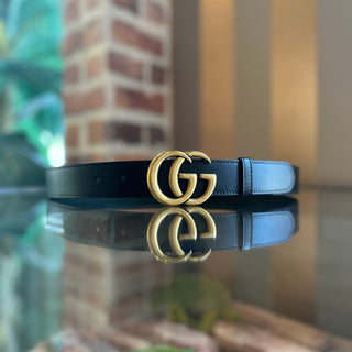 GUCCI GG Marmont Black Leather Belt SZ 90/36