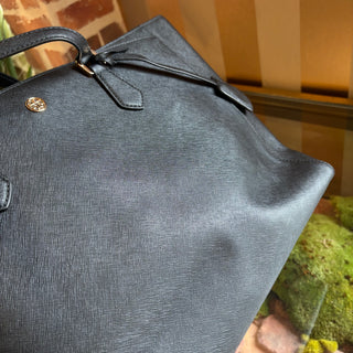 TORY BURCH Black Robinson Saffiano Tote