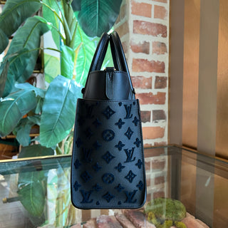 LOUIS VUITTON On My Side Black Calfskin Monogram Tufting Tote Bag