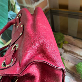 JIMMY CHOO Red Leather Rosalie Satchel