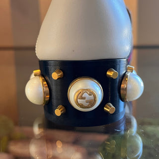 GUCCI White Leather Sylvie Accent Loafers SZ 39.5 (US 9.5)