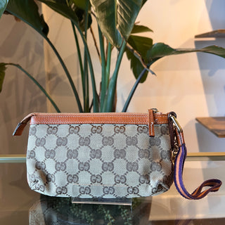 GUCCI GG Canvas Jolicoeur Wristlet