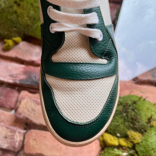 SAINT LAURENT White Green Mesh Leather High Tops SZ 40 (US 10)