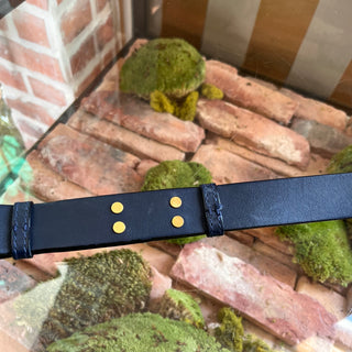 BURBERRY Bridle Square Large Navy Leather Shoulder Bag