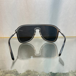 VERSACE MOD2180 1000/5A Black Acetate Oversized Rimless Shield Sunglasses