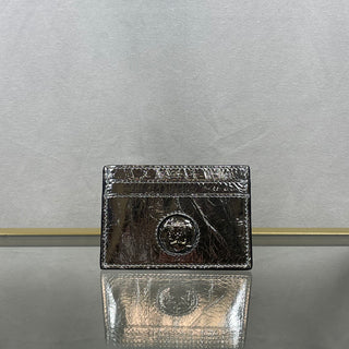 VERSACE Silver Metallic Medusa Card Wallet TS3717