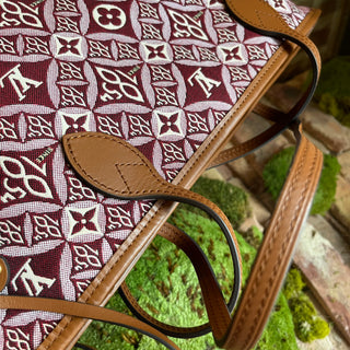 LOUIS VUITTON Neverfull MM 1854 Maroon Jacquard Canvas Tote Bag