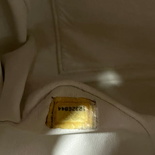 CHANEL Jumbo White Caviar Leather Single Flap Shoulder Bag