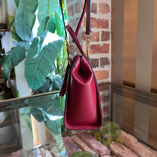 GUCCI Ophidia Small Red GG Supreme Monogram Flora Web Tote Bag
