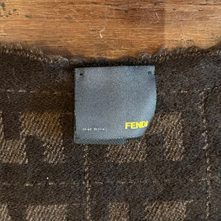 FENDI FF Brown Wolf Scarf