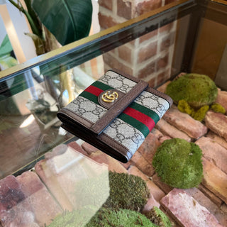 GUCCI Ophidia Beige Ebony GG Supreme Wallet