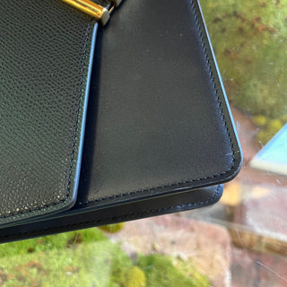 FENDI FF Diamonds Wallet On Chain Black Leather Crossbody Bag
