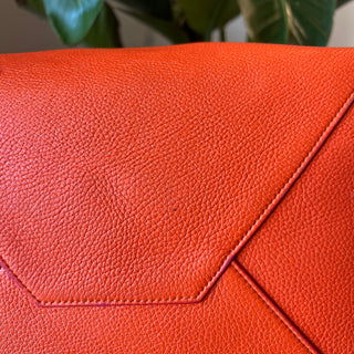 CELINE Horizontal Cabas Orange Grained Calfskin Shopping Tote Bag