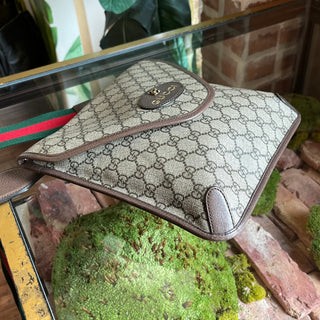 GUCCI Neo Vintage Medium GG Supreme Monogram Web Flap Crossbody