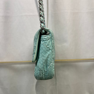 CHANEL East West Flap Aqua Blue Python Ultimate Stitch Quilted Crossbody Bag ADI1111