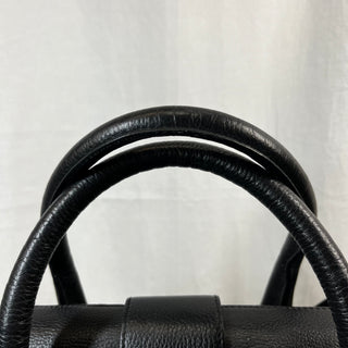 JIMMY CHOO Rosalie Black Grainy Calfskin Leather Satchel Bag