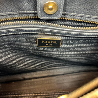 PRADA Medium Black Saffiano Lux Tote Bag