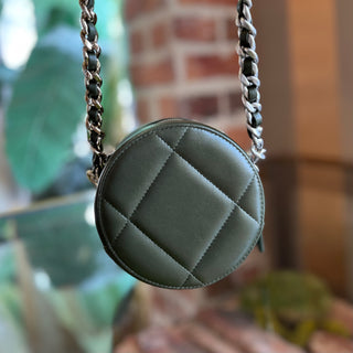 CHANEL 19 Round Green Quilted Lambskin Crossbody