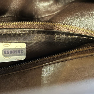 CHANEL Vintage Brown Lambskin Leather Clutch Bag