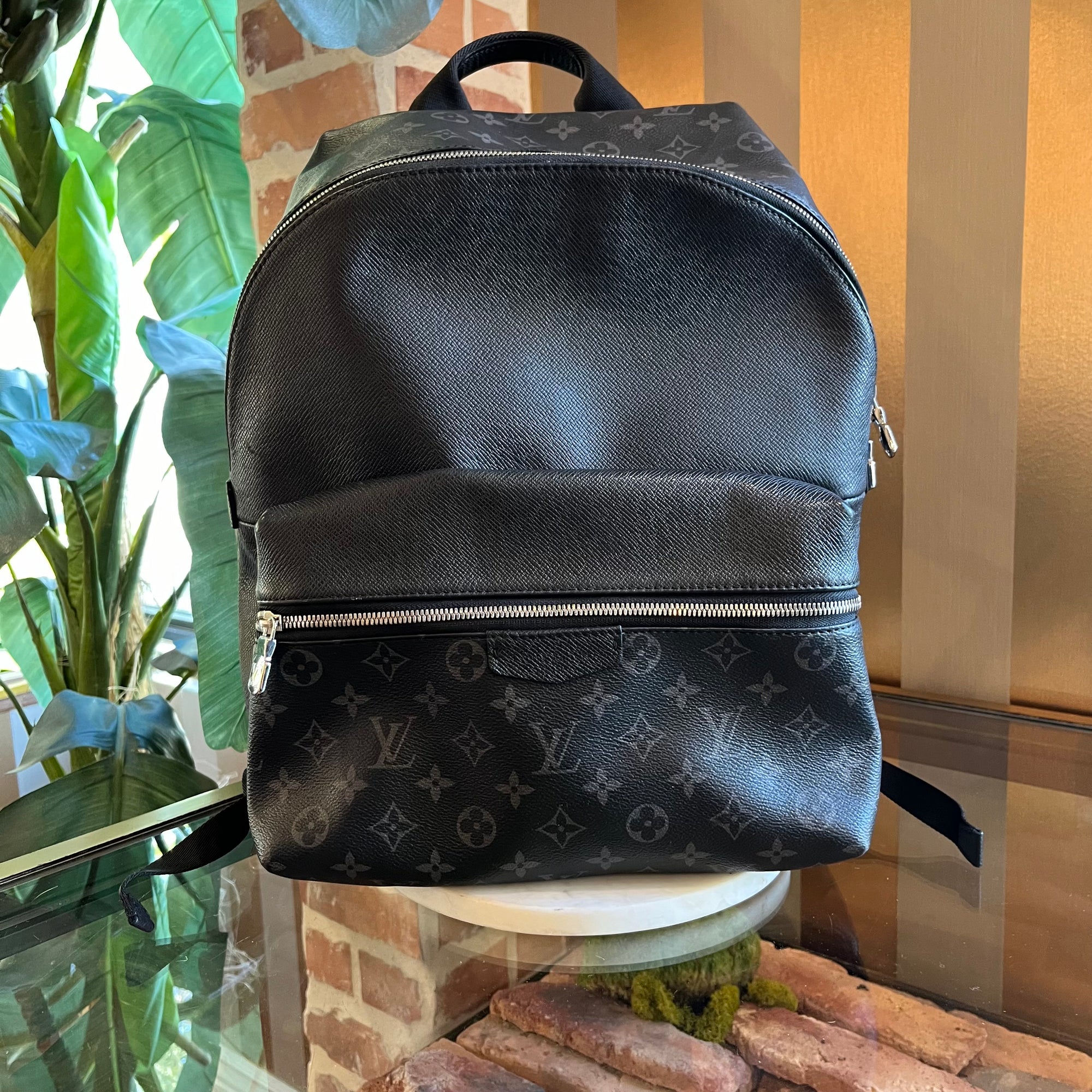 LOUIS VUITTON Black Eclipse Discovery PM Backpack