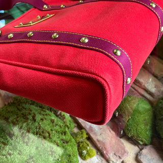 LOUIS VUITTON Antigua Cabas MM Rouge Toile Canvas Tote Bag