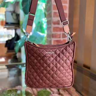 MZ WALLACE Terracotta Quilted Nylon Box Crossbody Bag