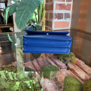 CHANEL Boy Wallet on Chain Square Chevron Quilted Calfskin Crossbody