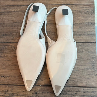 MIU MIU Beige Black Pointed Toe Slingback Heels sz36.5(6.5US)
