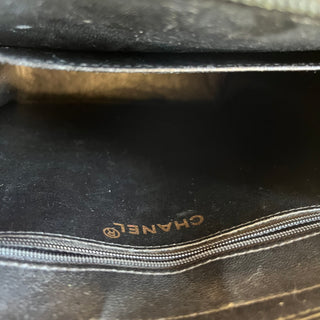 CHANEL Black Vintage Chain Leather Tote Bag