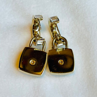 CHANEL NO.5 2023 CC Gold-Tone Strass Rhinestone Drop Earrings